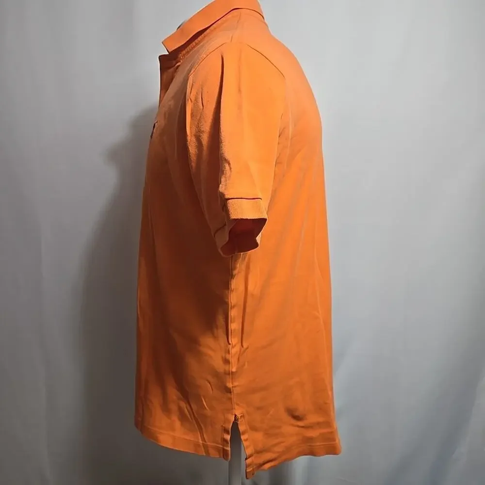 VTG Polo Ralph Lauren Polo Shirt Mens Size Large Orange Blue Pony0